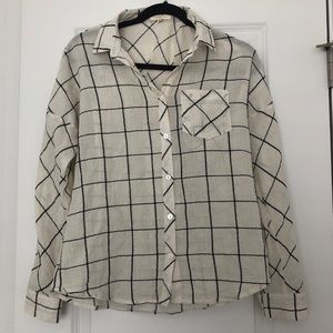 Clad and cloth windowpane button down size S